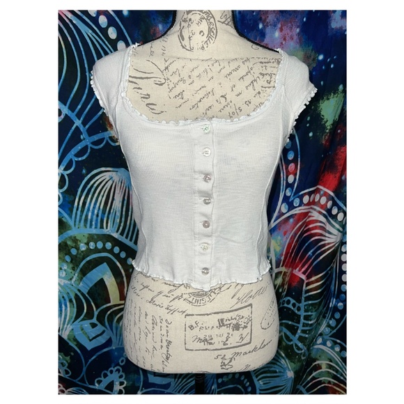 Free People Cap Sleeve Crop Top - Picture 1 of 3